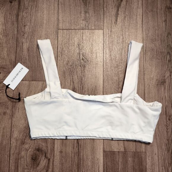 WeWoreWhat Square Neck Corset Top  SportBra White Size XL - Picture 4 of 7
